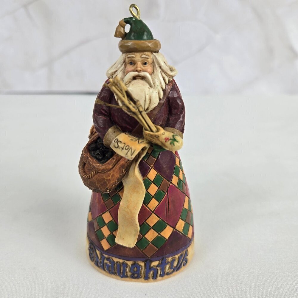Jim Shore Naughty or Nice List Santa Reversible Ornament Shelf Sitter Figurine